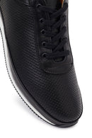 Erkek Siyah Bağcıklı Deri Casual Sneaker | Derimod Erkek Siyah Bağcıklı Deri Casual Sneaker | Derimod