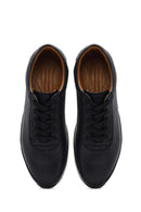 Erkek Siyah Bağcıklı Deri Casual Sneaker | Derimod Erkek Siyah Bağcıklı Deri Casual Sneaker | Derimod