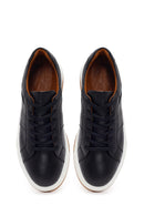 Erkek Siyah Kalın Tabanlı Bağcıklı Deri Sneaker | Derimod Erkek Siyah Kalın Tabanlı Bağcıklı Deri Sneaker | Derimod