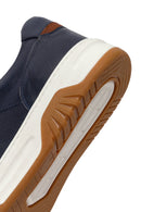 Erkek Lacivert Kalın Tabanlı Bağcıklı Deri Sneaker | Derimod Erkek Lacivert Kalın Tabanlı Bağcıklı Deri Sneaker | Derimod