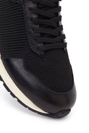 Men's Black Lace-Up Fabric Sneakers | Derimod Men's Black Lace-Up Fabric Sneakers | Derimod