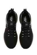 Men's Black Lace-Up Thick-Sole Fabric Sneakers | Derimod Men's Black Lace-Up Thick-Sole Fabric Sneakers | Derimod