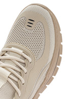 Derimod Zero Men's Beige Lace-Up Thick Soled Fabric Sneaker | Derimod Derimod Zero Men's Beige Lace-Up Thick Soled Fabric Sneaker | Derimod