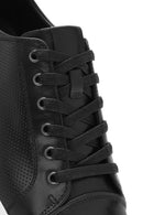 Erkek Siyah Bağcıklı Deri Sneaker | Derimod Erkek Siyah Bağcıklı Deri Sneaker | Derimod