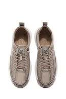 Men's Beige Lace-up Thick-Sole Fabric Sneaker | Derimod Men's Beige Lace-up Thick-Sole Fabric Sneaker | Derimod