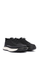Men's Black Lace-Up Thick-Sole Fabric Sneakers | Derimod Men's Black Lace-Up Thick-Sole Fabric Sneakers | Derimod