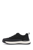 Men's Black Lace-Up Thick-Sole Fabric Sneakers | Derimod Men's Black Lace-Up Thick-Sole Fabric Sneakers | Derimod