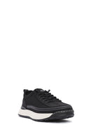 Men's Black Lace-Up Thick-Sole Fabric Sneakers | Derimod Men's Black Lace-Up Thick-Sole Fabric Sneakers | Derimod