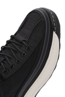 Men's Black Lace-Up Thick-Sole Fabric Sneakers | Derimod Men's Black Lace-Up Thick-Sole Fabric Sneakers | Derimod