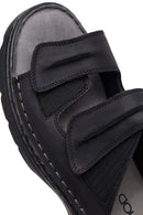 Erkek Siyah Bantlı Deri Terlik | Derimod Erkek Siyah Bantlı Deri Terlik | Derimod