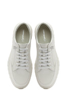 Erkek Beyaz Bağcıklı Deri Sneaker | Derimod Erkek Beyaz Bağcıklı Deri Sneaker | Derimod