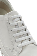 Erkek Beyaz Bağcıklı Deri Sneaker | Derimod Erkek Beyaz Bağcıklı Deri Sneaker | Derimod