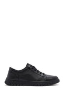 Erkek Siyah Bağcıklı Deri Sneaker | Derimod Erkek Siyah Bağcıklı Deri Sneaker | Derimod