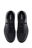 Erkek Siyah Bağcıklı Deri Sneaker | Derimod Erkek Siyah Bağcıklı Deri Sneaker | Derimod