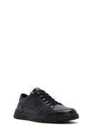 Erkek Siyah Bağcıklı Deri Sneaker | Derimod Erkek Siyah Bağcıklı Deri Sneaker | Derimod