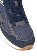 Erkek Lacivert Kalın Tabanlı Bağcıklı Sneaker | Derimod Erkek Lacivert Kalın Tabanlı Bağcıklı Sneaker | Derimod