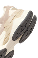 Men's Beige Lace-Up Thick-Sole Leather Sneaker | Derimod Men's Beige Lace-Up Thick-Sole Leather Sneaker | Derimod