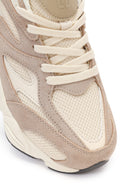 Men's Beige Lace-Up Thick-Sole Leather Sneaker | Derimod Men's Beige Lace-Up Thick-Sole Leather Sneaker | Derimod