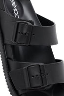 Erkek Siyah Çift Tokalı Terlik | Derimod Erkek Siyah Çift Tokalı Terlik | Derimod