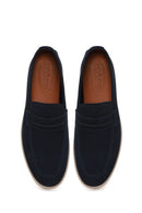 Erkek Lacivert Nubuk Deri Loafer | Derimod Erkek Lacivert Nubuk Deri Loafer | Derimod