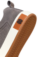 Erkek Gri Bağcıklı Süet Deri Sneaker | Derimod Erkek Gri Bağcıklı Süet Deri Sneaker | Derimod