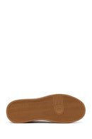 Erkek Siyah Bağcıklı Baskılı Deri Sneaker | Derimod Erkek Siyah Bağcıklı Baskılı Deri Sneaker | Derimod