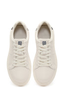 Men's White Lace-up Thick-Sole Leather Sneaker | Derimod Men's White Lace-up Thick-Sole Leather Sneaker | Derimod