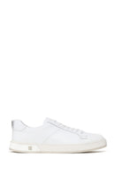 Erkek Beyaz Bağcıklı Kalın Tabanlı Deri Sneaker | Derimod Erkek Beyaz Bağcıklı Kalın Tabanlı Deri Sneaker | Derimod