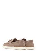 Erkek Bej Püsküllü Süet Deri Loafer | Derimod Erkek Bej Püsküllü Süet Deri Loafer | Derimod