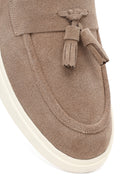 Erkek Bej Püsküllü Süet Deri Loafer | Derimod Erkek Bej Püsküllü Süet Deri Loafer | Derimod