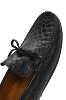 Erkek Siyah Kroko Deri Loafer | Derimod Erkek Siyah Kroko Deri Loafer | Derimod