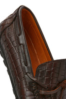 Erkek Kahverengi Kroko Deri Loafer | Derimod Erkek Kahverengi Kroko Deri Loafer | Derimod