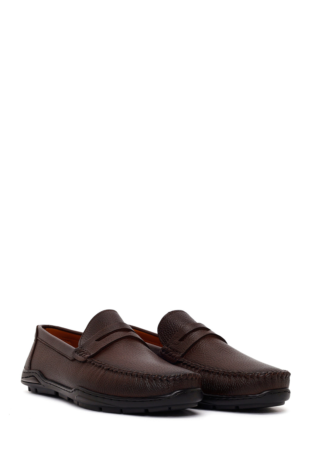 Erkek Kahverengi Deri Casual Loafer