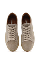 Erkek Bej Bağcıklı Kalın Tabanlı Süet Deri Sneaker | Derimod Erkek Bej Bağcıklı Kalın Tabanlı Süet Deri Sneaker | Derimod