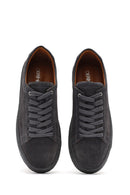 Erkek Gri Bağcıklı Kalın Tabanlı Süet Deri Sneaker | Derimod Erkek Gri Bağcıklı Kalın Tabanlı Süet Deri Sneaker | Derimod
