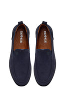 Erkek Lacivert Nubuk Deri Loafer | Derimod Erkek Lacivert Nubuk Deri Loafer | Derimod