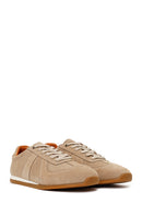 Erkek Bej Bağcıklı Süet Deri Sneaker | Derimod Erkek Bej Bağcıklı Süet Deri Sneaker | Derimod