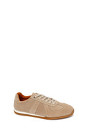 Erkek Bej Bağcıklı Süet Deri Sneaker | Derimod Erkek Bej Bağcıklı Süet Deri Sneaker | Derimod