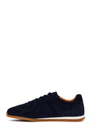 Erkek Lacivert Bağcıklı Süet Deri Sneaker | Derimod Erkek Lacivert Bağcıklı Süet Deri Sneaker | Derimod
