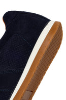 Erkek Lacivert Bağcıklı Süet Deri Sneaker | Derimod Erkek Lacivert Bağcıklı Süet Deri Sneaker | Derimod