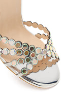 Kadın Gümüş Taşlı Yüksek İnce Topuklu Sandalet | Derimod Kadın Gümüş Taşlı Yüksek İnce Topuklu Sandalet | Derimod
