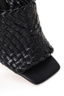Kadın Siyah Örgülü İnce Topuklu Terlik | Derimod Kadın Siyah Örgülü İnce Topuklu Terlik | Derimod