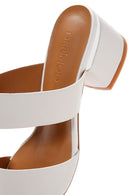 Kadın Beyaz Kısa Kalın Topuklu Terlik | Derimod Kadın Beyaz Kısa Kalın Topuklu Terlik | Derimod