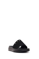 Women's Black Thick-Soled Knitted Fabric Slippers | Derimod Women's Black Thick-Soled Knitted Fabric Slippers | Derimod