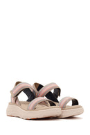 Women's Beige Strapped Thick-Soled Fabric Comfort Sandals | Derimod Women's Beige Strapped Thick-Soled Fabric Comfort Sandals | Derimod