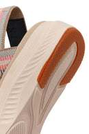 Women's Beige Strapped Thick-Soled Fabric Comfort Sandals | Derimod Women's Beige Strapped Thick-Soled Fabric Comfort Sandals | Derimod