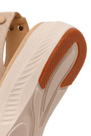 Women's Beige Strapped Thick-Soled Fabric Comfort Sandals | Derimod Women's Beige Strapped Thick-Soled Fabric Comfort Sandals | Derimod