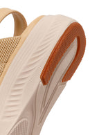 Women's Beige Chunky Sole Fabric Comfort Sandals | Derimod Women's Beige Chunky Sole Fabric Comfort Sandals | Derimod