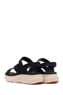 Women's Black Thick-Soled Fabric Comfort Sandals | Derimod Women's Black Thick-Soled Fabric Comfort Sandals | Derimod