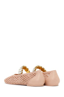 Women's Beige Jelly Ballet Flats with Rhinestones | Derimod Women's Beige Jelly Ballet Flats with Rhinestones | Derimod